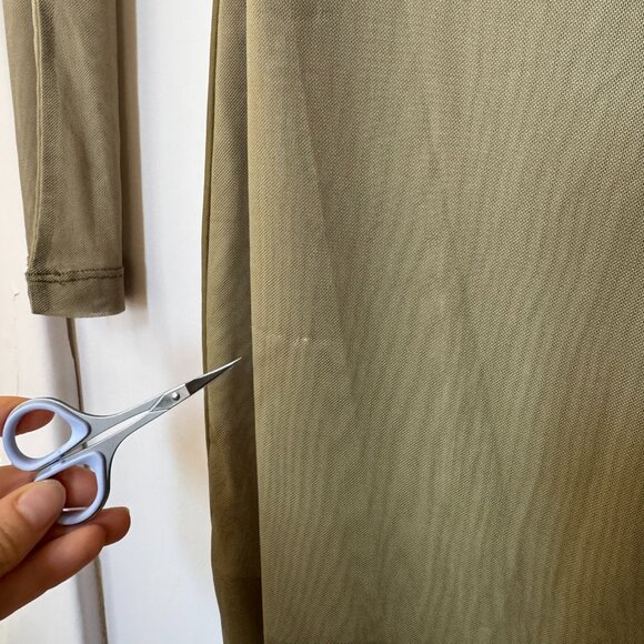 Saemdi Mesh Maxi Long Sleeve Dress Green Small - Picture 13 of 17